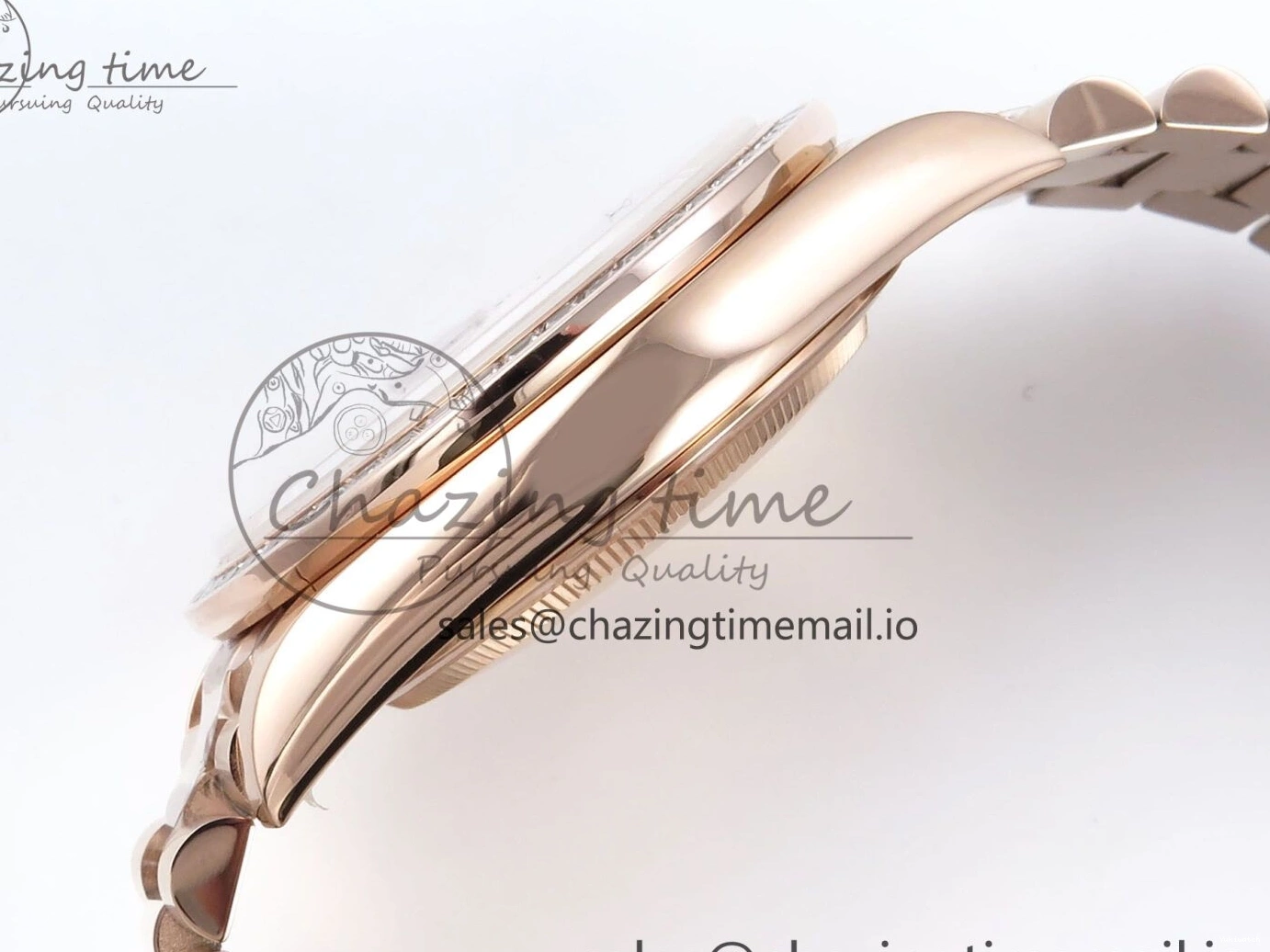 Roman on Weight) DayDate Best Green Dial President V5 A2836 1:1 Bracelet Edition 40 Bezel RG QF Diamonds (Gain 0111